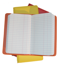 orange, red and yellow waterproof vinyl tallybooks